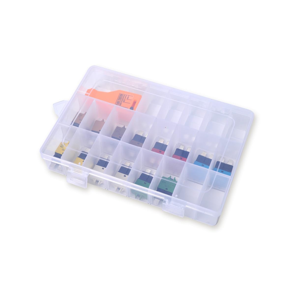 Kit Surtido de Fusibles para Coche y Disyuntor de Reinicio Manual de 15 Piezas con Comprobador de Fusibles Material Plástico y Especificaciones 5a a 30a