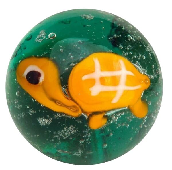Generic 16mm ''Sea Turtle'' Aquarius Handmade Art Glass Player Marble 5/8th''