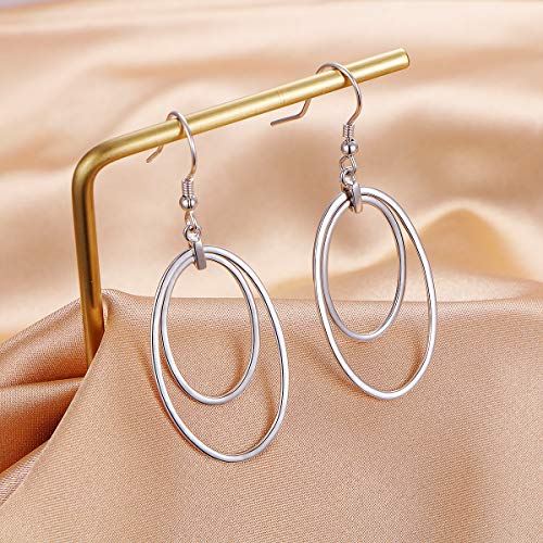 S925 Sterling Silver Trendy Dangle Drop Stud Loops Hoop Earrings for Women Jewelry Cuban Link3