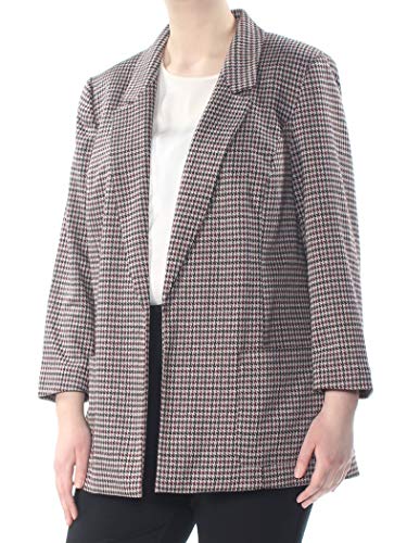 Nine West Women's Plus Size Notch Collar Kiss Front Jacket W/Two Pockets, Porto Multi, 1X #TOP18