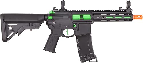 Miniatura 2 de Lancer Tactical Gen 3 Hellion M-LOK Airsoft AEG Rifle con grúa color negro y verde