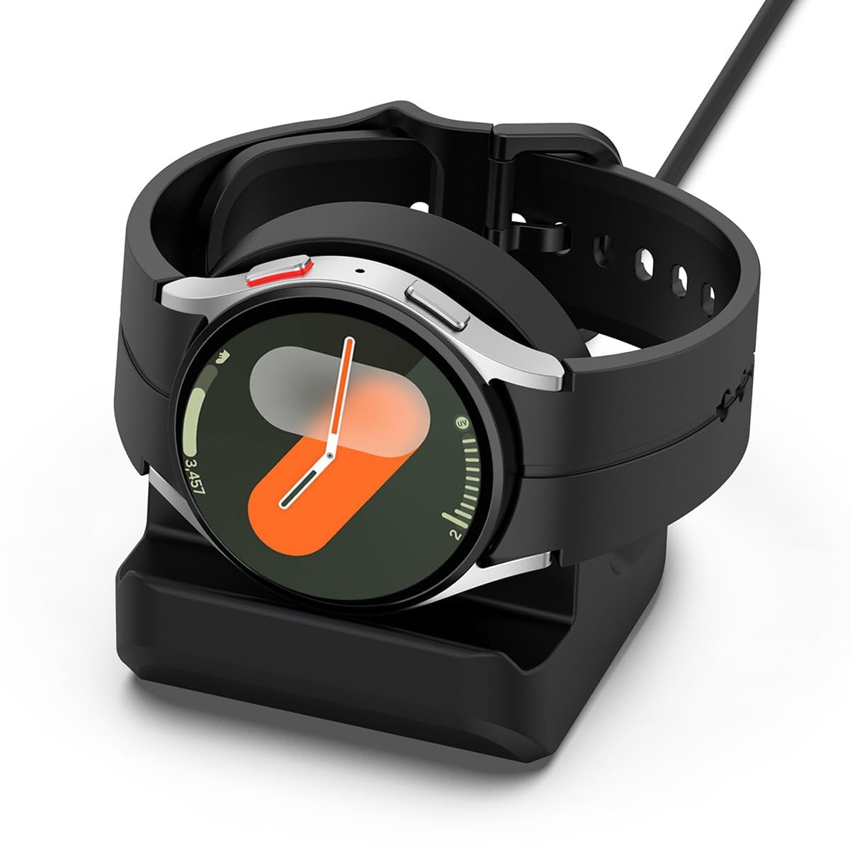 M.G.R.J® Non-Slip Silicone Charging Dock Holder Compatible for Samsung Galaxy Watch Ultra 47mm / Galaxy 6 (40, 44mm) / Classic (43,47mm) / 5 (40,44mm) / 5 Pro (Black)-picture-14