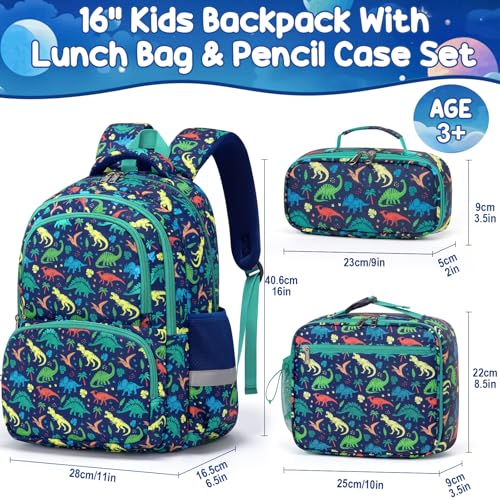 Fimibuke-Kid-Backpack-for-School-Boy-3PCS-Waterproof-Toddler-School-Bag-Cute-Bookbag-Set-with-Lunch-Box-Pencil-Case-for-Preschool-Kindergarten-Elementary-Back-to-School-Student-Ages-3-12-Dinosaur Fimibuke Kid Backpack for School Boy 3PCS Waterproof Toddler School Bag Cute Bookbag Set with Lunch Box Pencil Case for Preschool Kindergarten Elementary Back to School Student Ages 3 12 Dinosaur