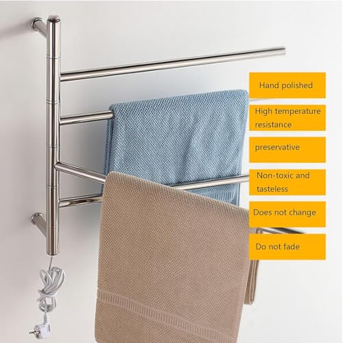 Toallero Calefactado de Pared con Rotación de 180 Grados e Interruptor Estanco 6