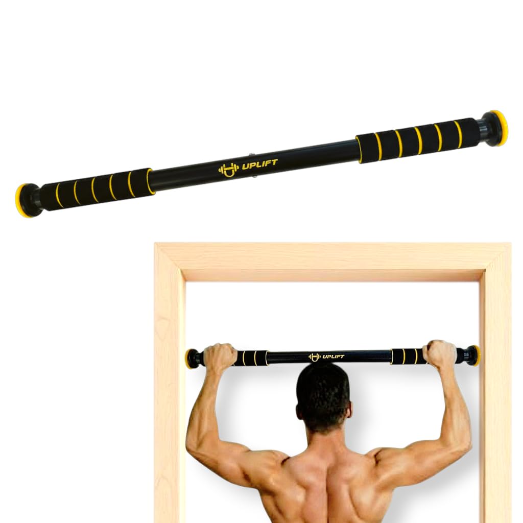 UPLIFT Pull Up Bar for Home 100 KG | Heavy Duty Doorway Chin Up Bar | Adjustable 62–100 CM No Drill Gym Rod with Anti-Slip Grip | Home Workout & Strength Training Equipment