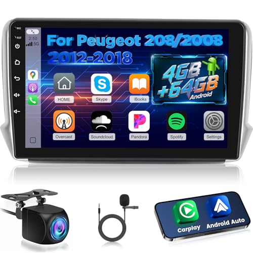 Autoradio Android pour Peugeot 208 tactile 10.1 pouces GPS