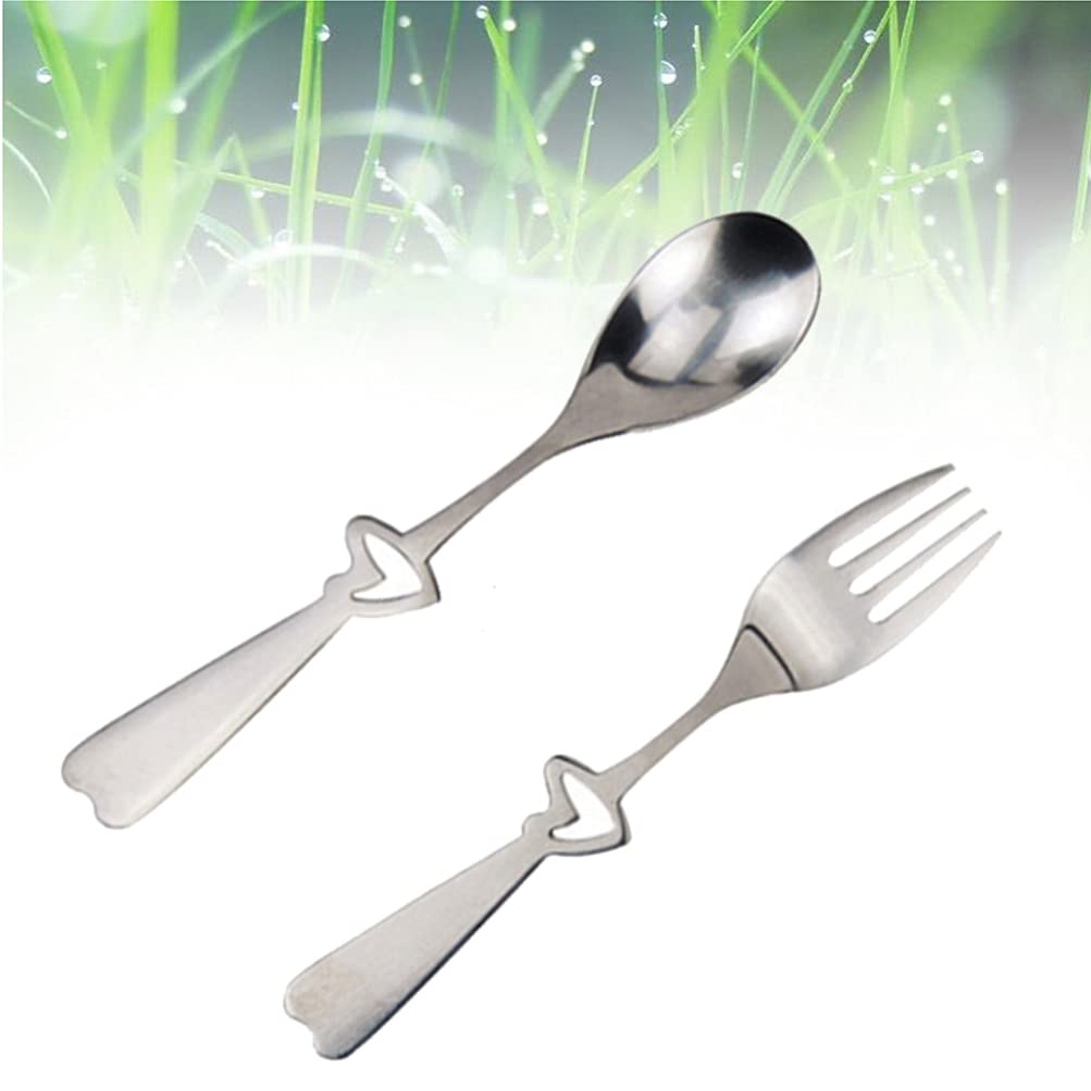 Amazon.com: OSALADI Heart-Shaped Handle Spoon and Fork Set