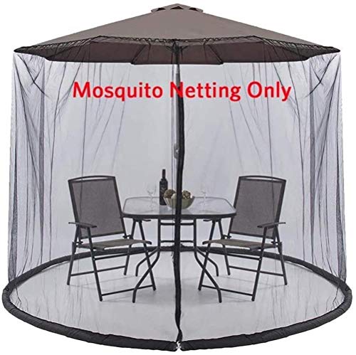 SHANCL Garden Parasol Pantalla Parasol Mosquitera Sombrilla for el Patio de Mesa, Cubierta de la Red de Mosquito sombrilla con Cierre de Cremallera de la Puerta y Malla de poliéster Malla