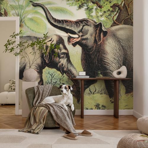 Murales de elefantes de 104x70 cm para revestimiento de pared decorativo en el hogar 3