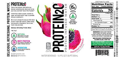 Protein2o 15g Whey Protein Infused Water, Dragon Fruit Blackberry, 16.9 oz Botte (Pack Of 12) - Thumbnail 5