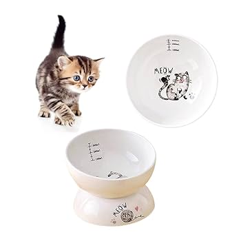 Amazon | 脚付フードボウル ペットボウル 猫 食器 陶器 スタンド