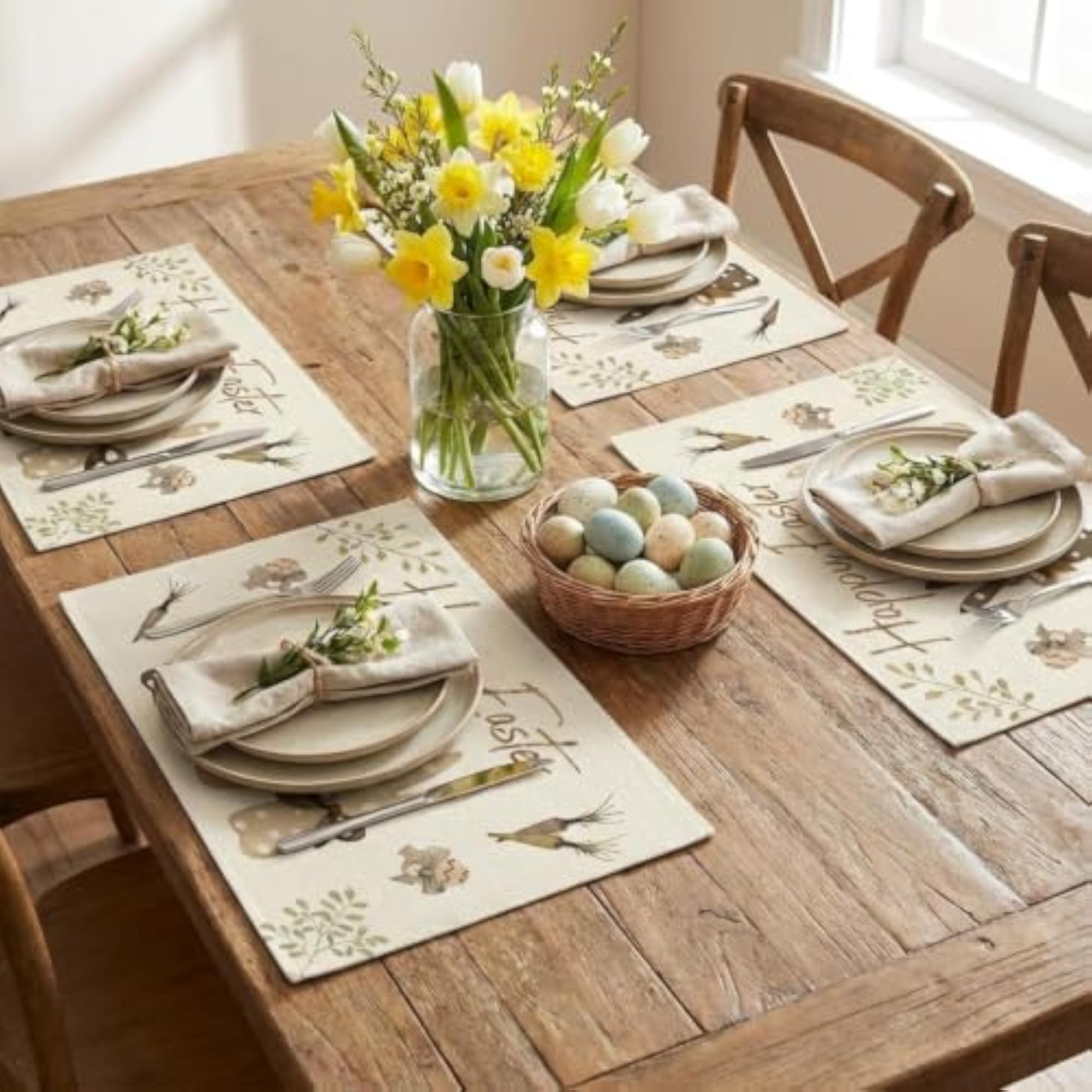 Easter Placemat Heat-Resistant Bunny Table Mat