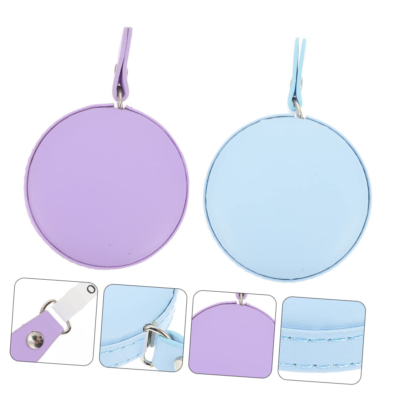 Sewroro 8piezas Cinta Métrica De Pu Medición Redonda y Flexible Herramienta Portátil Para Costura y Uso Diario Para Llevar El Bolso