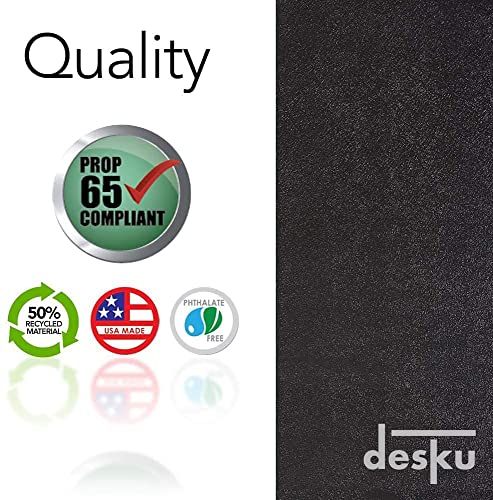 Image of Office Desk Chair Mat - PVC Mat for Hard Floor Protection, Black, 46 Inches x 60 Inches, Made in The USA, Home Office Supplies, Made in The USA
