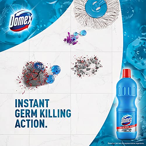 Image of Domex Disinfectant Expert Liquid Toilet Cleaner, With Power Of Sodium Hypochlorite, Removes Tough Stains And Provides Long Lasting Freshness, 1 ltr & Domex Disinfectant Floor Cleaner, 500 ml