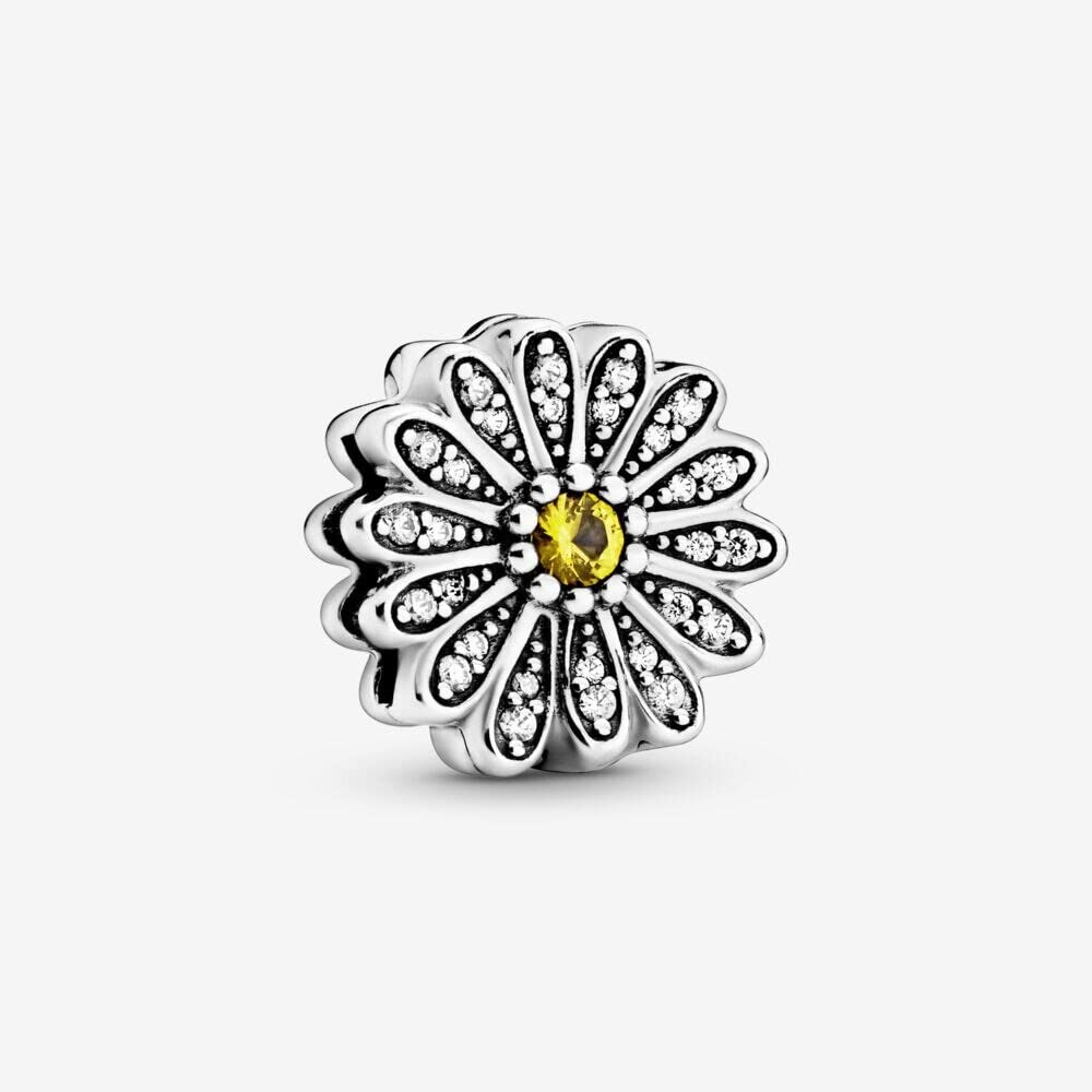925 Sterling Silver Beads Sparkling Daisy Flower Clip Charm Fit Original Pandora Reflexions Bracelets Jewelry