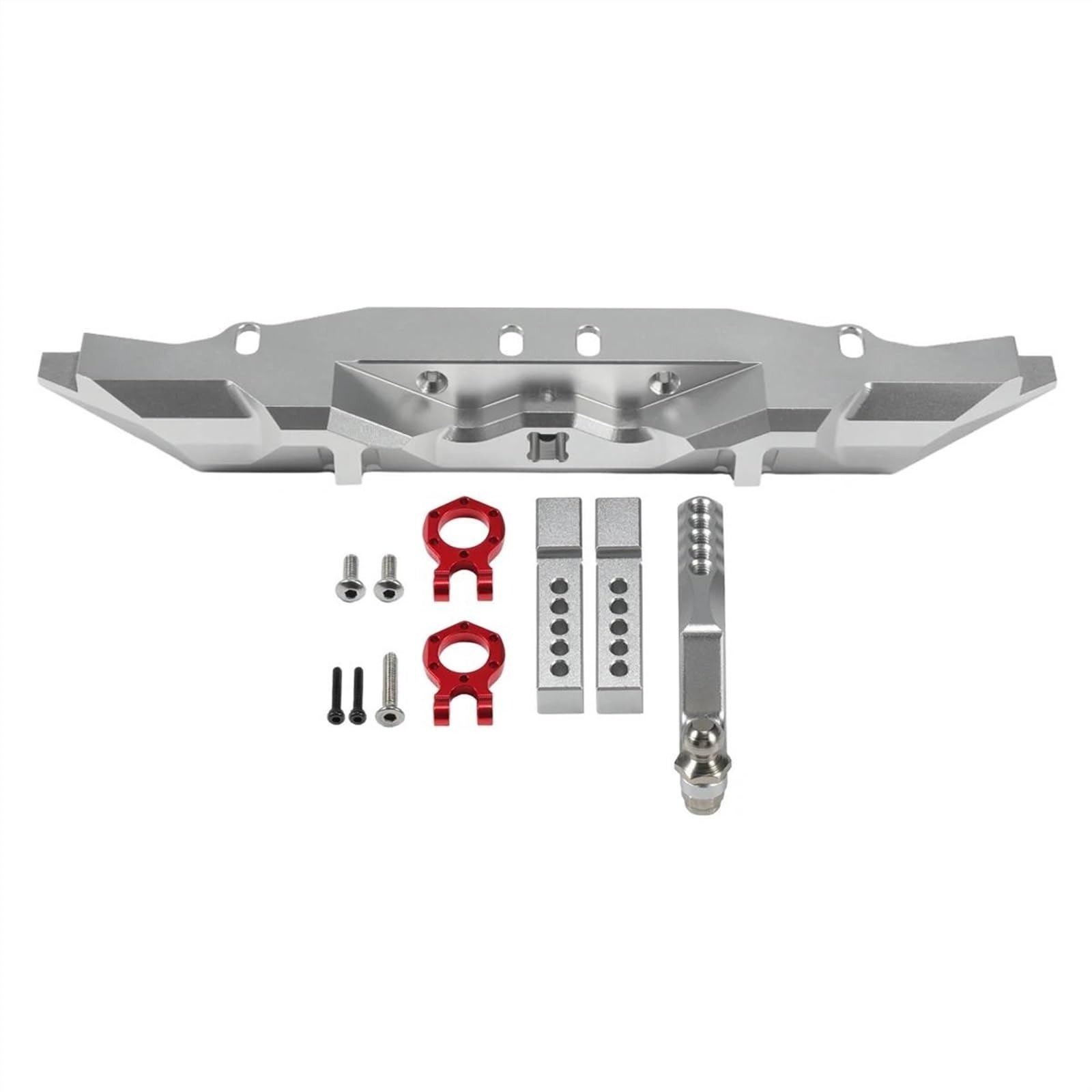 Accessori Auto RC per TRX4 per Defender per Paraurti Posteriore Alluminio con Gancio di Traino 1/10 RC Crawler Auto Parti Aggiornamento Accessori Ricambio(Silver)