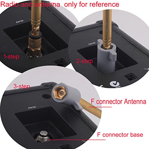 12 Sections Telescopic Aerial Antenna FM 75 Unbal for All F Connector Radio and Compatible with Tivoli Audio Model One, Two, Three,Musicsystem Radio