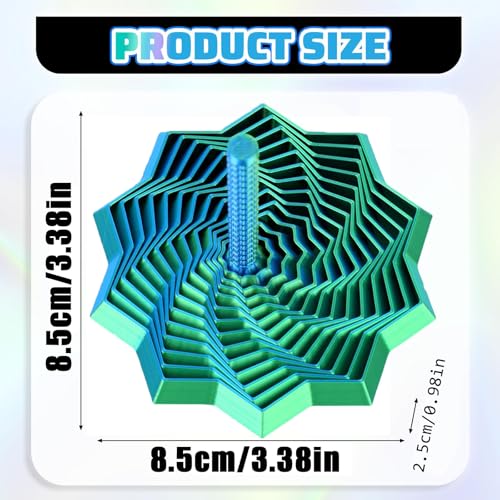 3D Printed Fidget Toys, 3D Printed Fidget Toys, Impossible Puzzle Cone, Sensory Play Gadgets for Hands, Novelty Magic Passthrough Toy for Mindful Moments, Detailed 3D Toys Collection (Green)