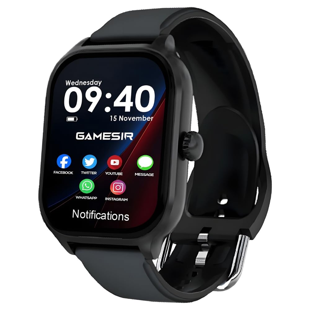 TRIDEO |???? ?????????? ????????????????| H9 Black- Smartwatch: 2.01" Full-Screen Touch Display, Bluetooth Connectivity, Fitness & Health Monitoring, Heart Rate & Sleep Tracking