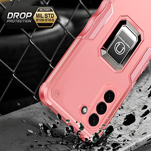 Compatible With Samsung Galaxy S23 5G Case,2 Pack Hd Screen Protector,[Military Grade] Rugged Hybrid Bumper Heavy Duty Shockproof Protective Cover, Magnetic Kickstand,For Galaxy S23 5G Phone Case Pink #TOP3