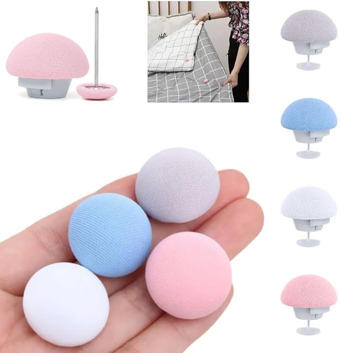 CLICKSWIFT 8 Pcs Random Color Bedsheet Mushroom Quilt Clip Anti-Slip Blanket Buckles Duvet Cover Fastener Clip One Key to Unlock Quilt Holder Fixator Grippers-image-30