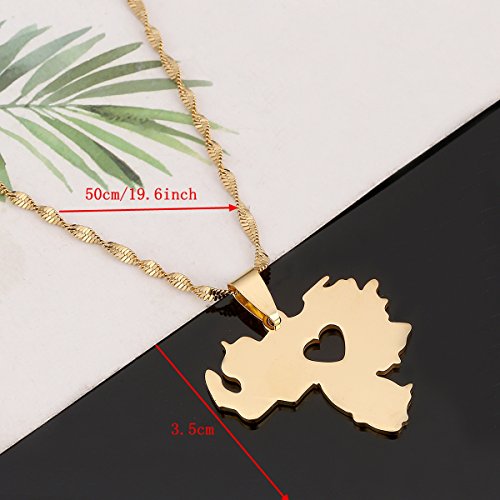 Huangshanshan Stainless Steel Venezuela Map Pendant Necklace Gold Color Jewelry Venezuelan Jewelry2