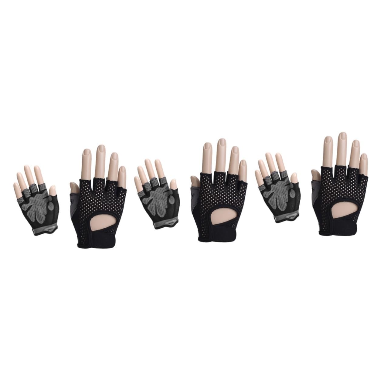 BESPORTBLE 3pezzi Guanti Da Allenamento Per Donne Mezze Dita Antiscivolo Traspiranti Per Sollevamento Pesi e Fitness Disponibili Nero Taglia