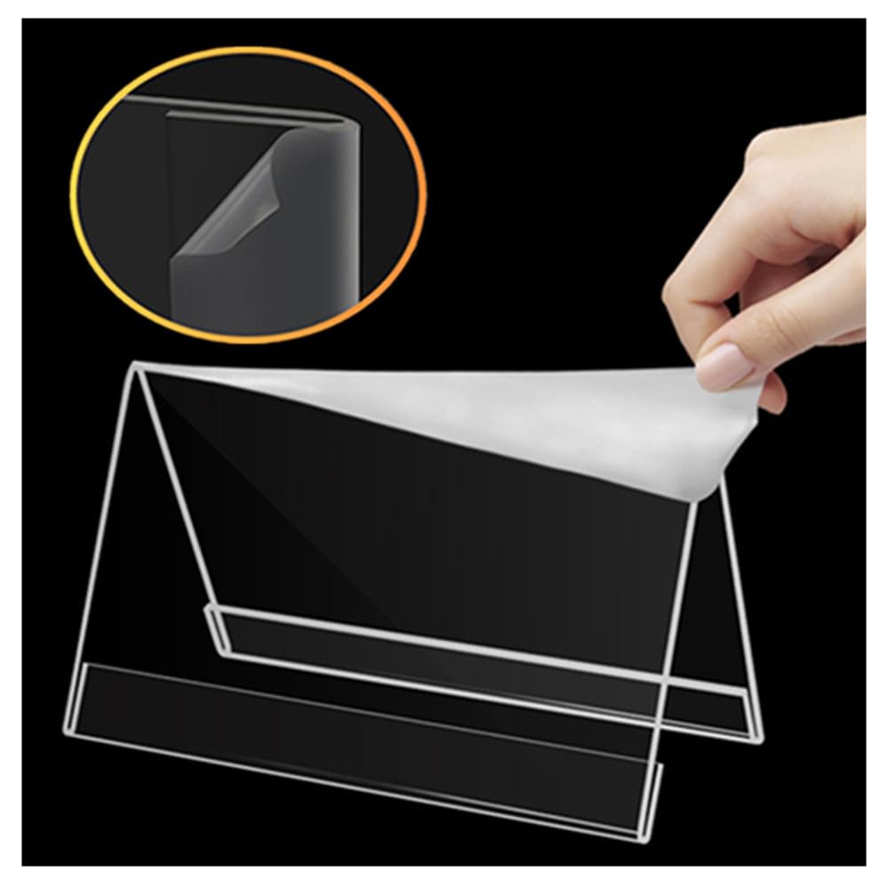 12 Porta Etichette In Acrilico 9x6 Cm - Espositori Da Tavolo Trasparenti - Per Prezzi E Biglietti - Foto 9