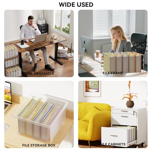 Ansook Legal Size Hanging File Folders, Plastic 2" Expandable File Folders Legal Size,12 Pack Legal Hanging Folders for Filing Cabinet, Home Office Law Firm Document Storage - Insertable 1/5-Cut Tabs by Ansook - Image 4