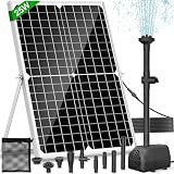 Pompa solare per laghetto, pompa solare da 25 W, portata 1700 l/h, cavo di alimentazione allungabile da 5 m, 4 modelli di spruzzo e sacco raccogli-sporco, ideale per laghetti e impianti d'acqua