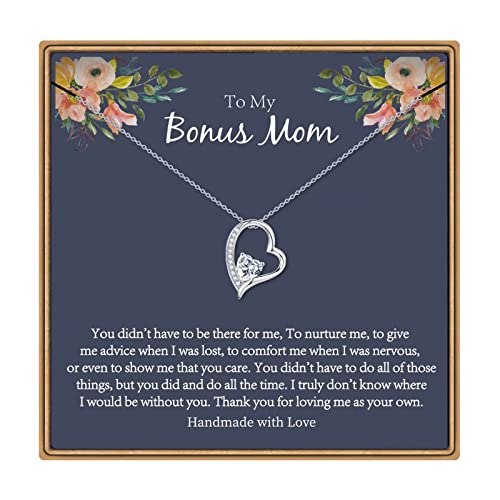PAERAPAK Bonus Mom Gifts Necklace, 14K White...