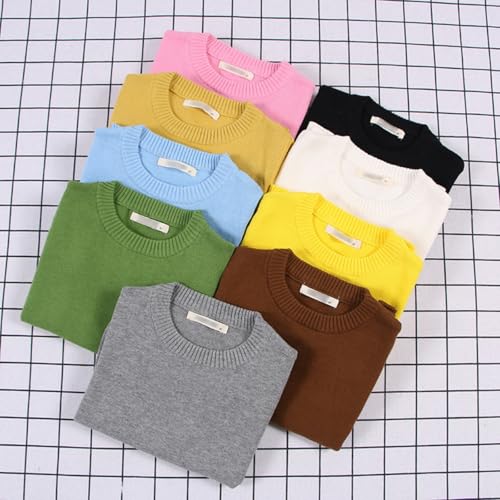 Toddler Baby Girl Boys Sweater Crew Neck Long Sleeve Candy Color Knitted Pullover Tops Autumn Winter Sweatshirt4