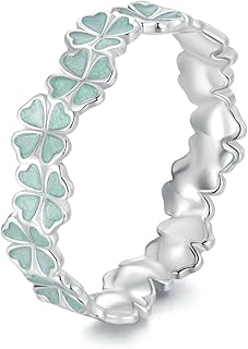 MUNDELL 925 Sterling Silver Dainty Daisy Rings Blue Flower Finger Rings for Women Stacking Promise Rings Fine Jewelry