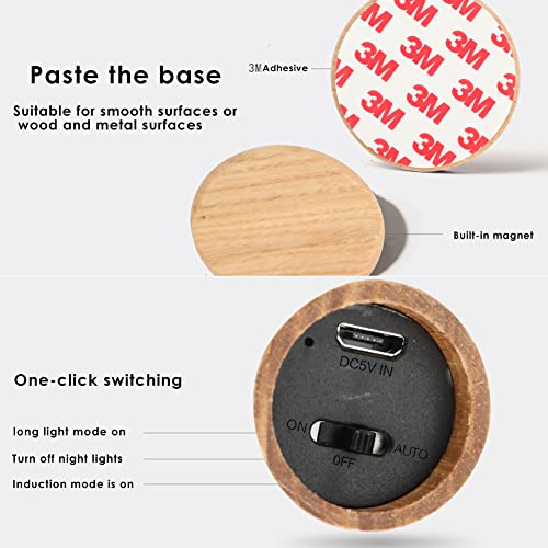 Motion Sensor Night Light Magnetic Wireless Smart Led Wall Lamp Rechargeable Portable Wall Mounted Torch Lights Indoor Stairway Bedroom Corridor Staircase Night Light Removable (2,Lighter Brown) #TOP3