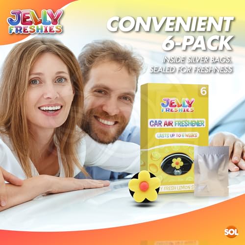 6pk Daisy Vent Clip Car Air Fresheners Lemon Scent | Car Air Fresheners, Air Freshener Car, Air Freshener Car, Car Air Fresheners for Women, Fresh Juicy Lemon Scents, Long Lasting Aroma - Image 6