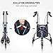 Upgraded Version ! Health Line Massage Products Lite Folding 3 Wheel Aluminum Rollator Walker Lightweight with Bag and Basket, Blue