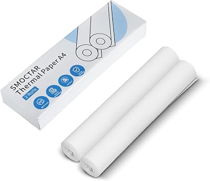 A4 Thermal Paper, Thermal Printer Paper Compatible with Portable Printer for Travel, Home, Photo, Invoice, Contract 30 Sheets/Roll, 8.27x11.69 Inch / 210x297 mm 2 Rolls