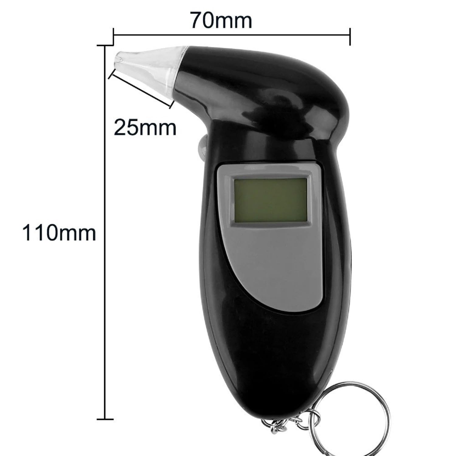JDXun Alcoholimetro, Profesional Portátil Alcoholímetros con Pantalla LCD y 5 Boquillas, Aliento de Alcohol Digital para Uso Doméstico y Profesional (Negro)
