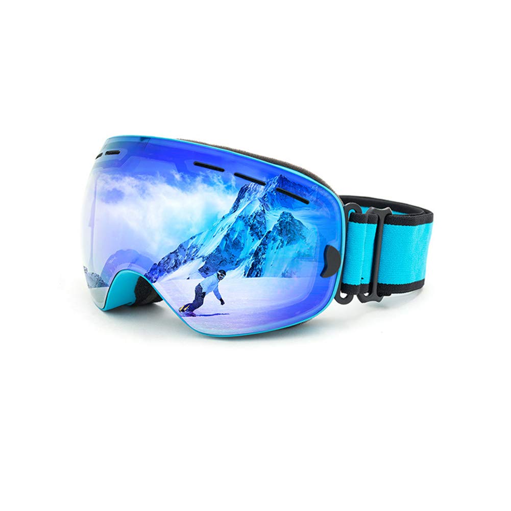 Gafas de esquí con marco de TPU flexible de alta resistencia azul 7