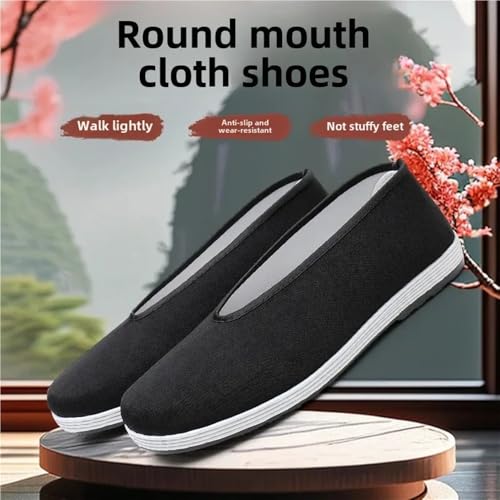 Men's Beijing Cloth Shoes Round Mouth Kung Fu Wear-Resistant Rubber Work Youth Shoes Breathable2