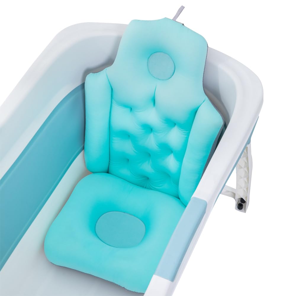 TOMVAESFull Body Bath Cushion Bath Pillow, Non-Slip Portable Bath Cushion, Bathtub Cushion Bathtub Seat Backrest for Head Neck Shoulder Back Support, Spa Pillow Mat for Bathtub, 74 * 35CM