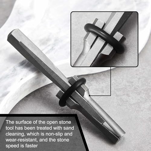 Image of Gisafai 10 Pcs Rock Splitting Wedges, 5 /8'' Wedge and Feather Shims, Heavy Duty Chisel and Feather Stone Splitting Tools Rock Hounding Equipment for Marble Rocks Concrete Granite