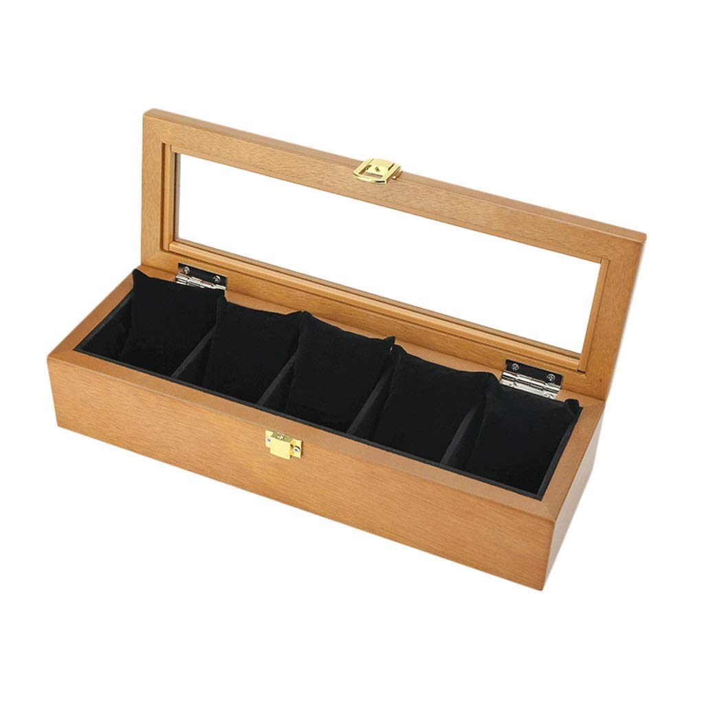 FKGJKT Uhrenbox, 5 Slots, Uhrenbox, Uhrenaufbewahrung, Geburtstag, Vatertag, Mütter, Geschenke, Geschenke für Männer und Frauen (Farbe: Argento) Warm as Ever