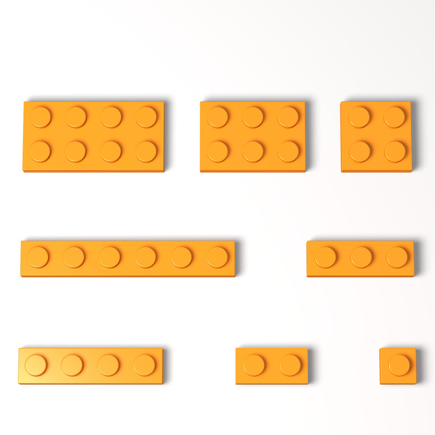Photo 1 of 100 Pieces Classic Building Plate Assortment Pack, 8 Sizes Small Baseplates Multipacks, Compatible with Lego Parts and Pieces, Small Plate for Building(Color:Orange)