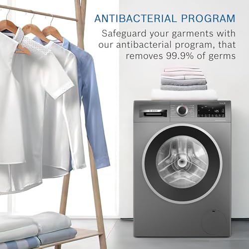 Image of Bosch 10.5 /6 KG Inverter Fully Automatic Front Load Washer Dryer (WNA2E4UCIN, 1400 RPM, 14 Wash Programs, LED touch display, Wash & Dry in 60 Mins, Cast Iron Grey)