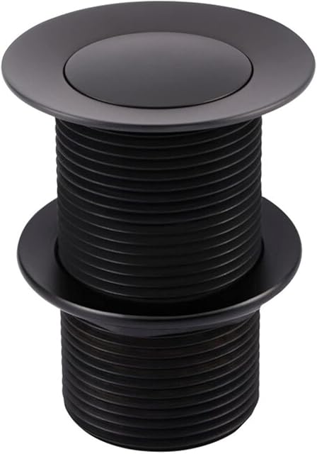 ENKI, W11, Matte Black, Unslotted, Standard 1.1/4" Connection Pop Up Basin Waste Sink Plug, Click Clack, Allows Water to Drain Away, Durable Finish, Modern Bathroom Accessoires