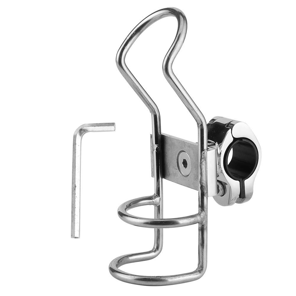 Yctze 2 pezzi porta canne da pesca in acciaio inox porta canna da pesca/supporto per canna da pesca morsetto montato su guida portacanna per barca da pesca kayak marino 26 mm 32 mm (26 mm/1.0 pollici)
