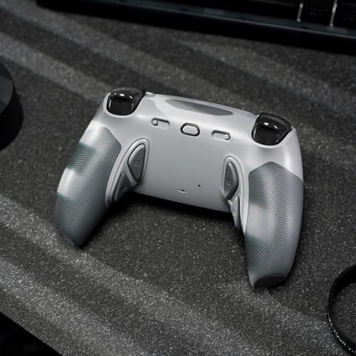 Image of HEXGAMING PHANTOM Pro Controller with 4 Remappable Buttons, 6 Remapping Profiles, 8 Interchangeable Analog Stick, and Adjustable Triggers Compatible with ps5, PC, Mobile - Hall Effect 1994 Gray