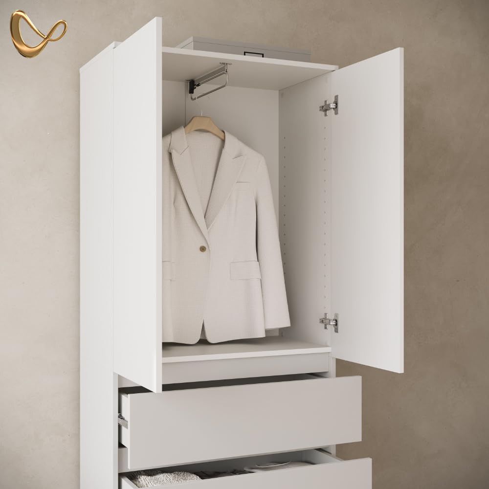 Livinity Armario Garda, Blanco, con 4 cajones